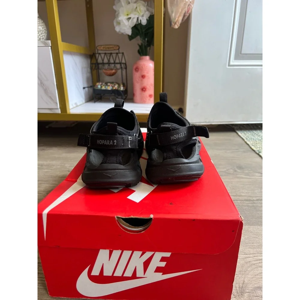 HOKA Hopara 2 Sandal Kids Triple Black 1162552-BBLC Size 4.5